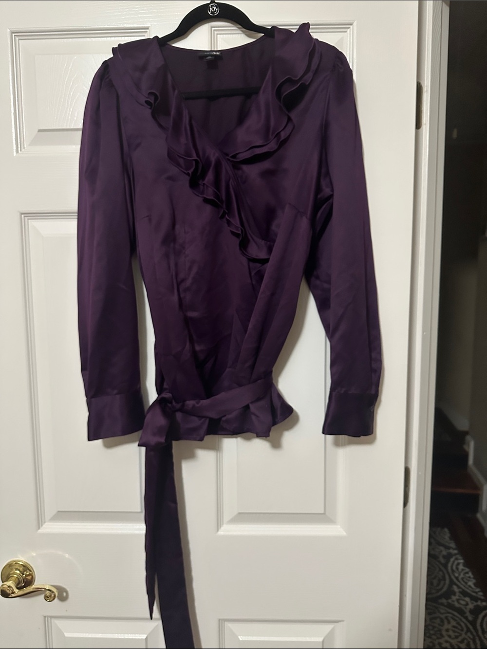 East 5th Purple Ruffle Wrap Blouse
